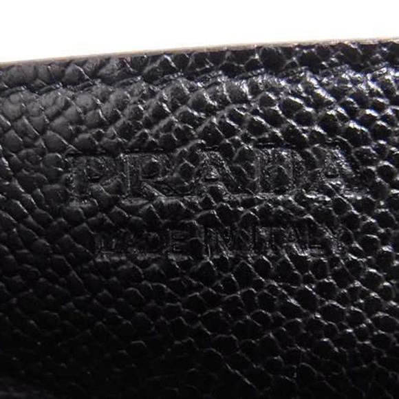 PRADA Prada Triangle Card Case, 2MC223, Black Leather, Men's, with Triangular... - Picture 3 of 4